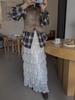 2026 Early Spring Sweet Lace Mesh Layered High Waist Skirt for Women