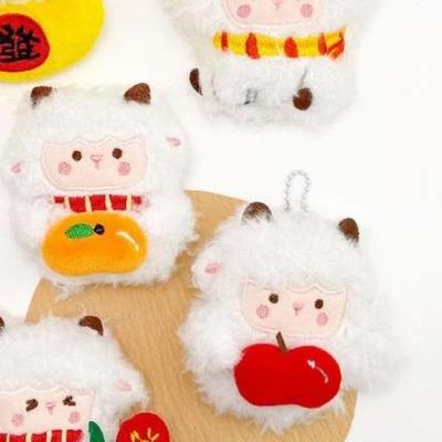 Cute Fluffy Sheep Plush Keychain Soft Fleece Adorable Pendant for Bag Backpack Car Key Ornament Gift for Girls