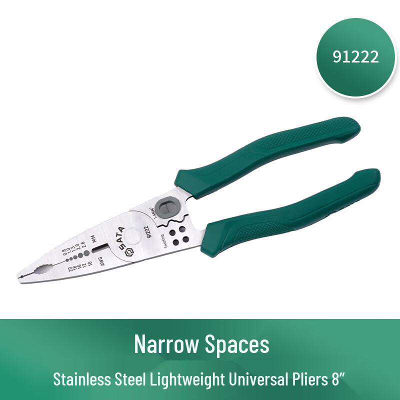 SATA 91222 8-inch Stainless Steel Multipurpose Pliers