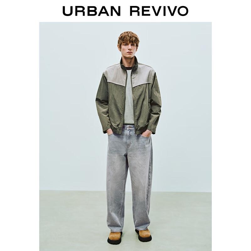 UR 2025 Men's Autumn Plaid Patchwork Loose Jacket