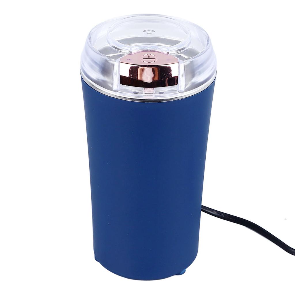 Small Portable Electric Grinder 200W Electric Coffee Bean Herb Spice Grinder with 6 Blade Knife Blue UK Plug 220V