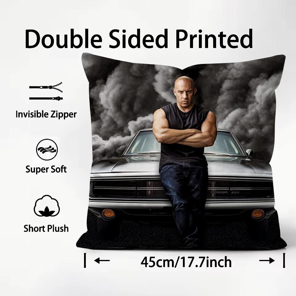 Movie Series The Fast The Furious Cushion Cover Soft & Easy-Wash Pillow Case – Versatile For Couch, Bed, Travel And Office