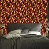 Rust, Burgundy and Orange Stained Glass Wallpaper for Living Room and Bedroom 50x1000
