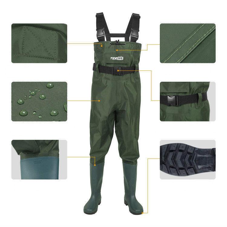 Fishing Wader Pants Overalls With Boots Set Adult Men Women Lenght Rice Transplanting Waterproof Trousers Suit