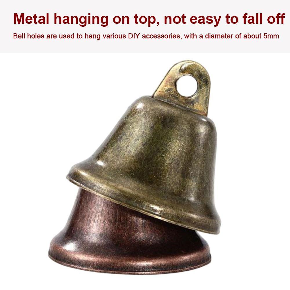 5pcs Vintage Retro Bell Ornaments 22/26/30/38mm Decoration Rustic Bells for Christmas Tree