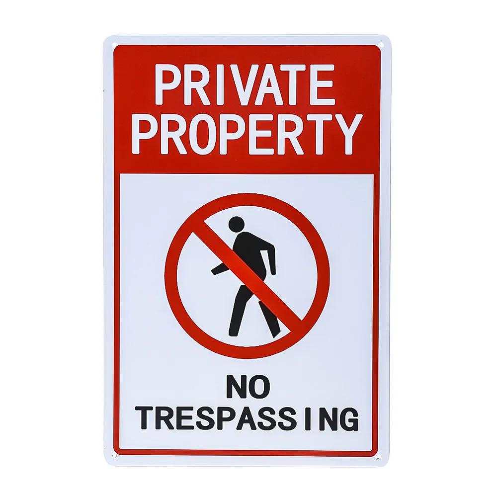 Warning Metal Tin Sign No Parking Sign Private Property No Trespassing Poster  24-Hour Monitoring No Parking Swimming Warning