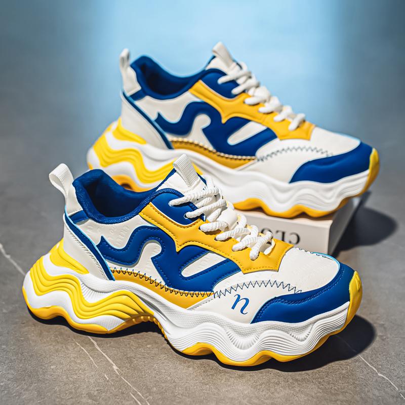 New Fashion Men 's Four Seasons Comfortable Thick Sole Shoes Students BoysTrending Soft Sole Breathable Casual Running Sneakers