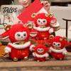 Lunar New Year Ornament 2027 of Sheep Zodiac Goat Plush Mascot Doll, Festive Red Stuffed Spring Festival Celebration Decor Toy with Gilded Horns, Soft