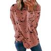 Plus Size Women Printed Long Sleeve T Shirt Loose Round Neck Tee