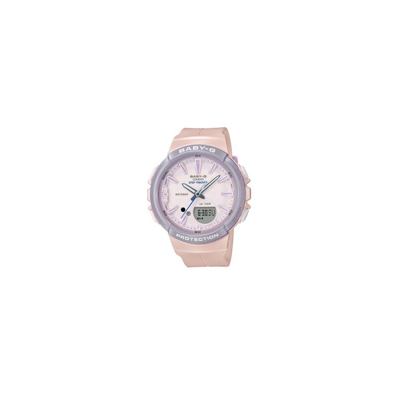 

Casio BABY-G BABY-G sports series smart step counting smart fashion sports waterproof watch#girlsfavorite# quartz movement resin strap BGS-100SC-4APR рожевий
