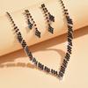 3 pieces of women's European and American trendy claw chain series with rhinestone earrings, necklace, jewelry set, banquet and