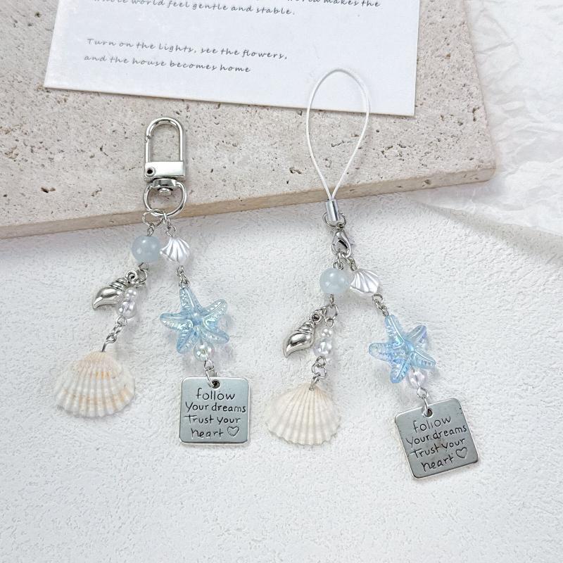 Bead Charm Keychain Iridescent Women Bag Decoration Keychain Inspirational Quote Keychain Translucent For Planner Decoration A2