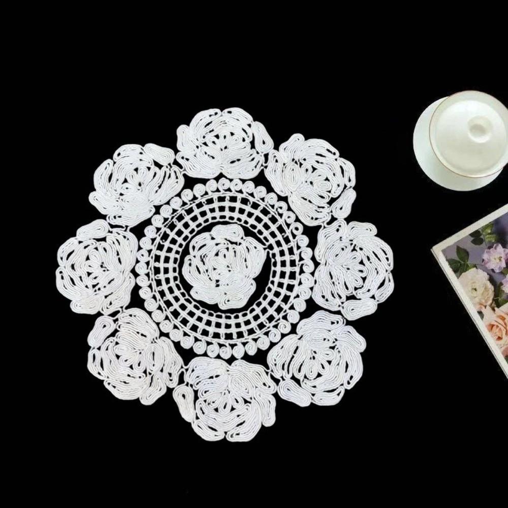 Hollowed-out Lace Placemat Modern Crochet Doilies Decorative Table Place Mats  Wedding Decor