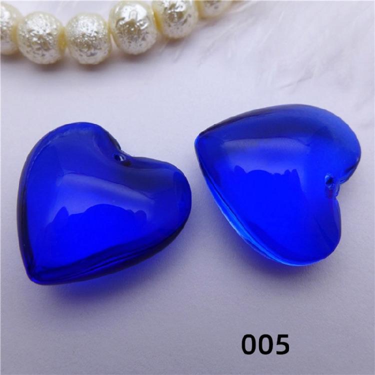 10Pcs Heart Glass Rock Charm Bracelet Necklace Pendant DIY Jewelry Making Craft