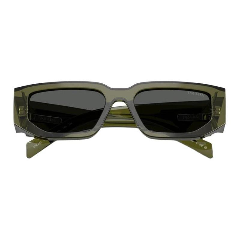 Prada Mirror side logo acetate irregular sunglasses men's green