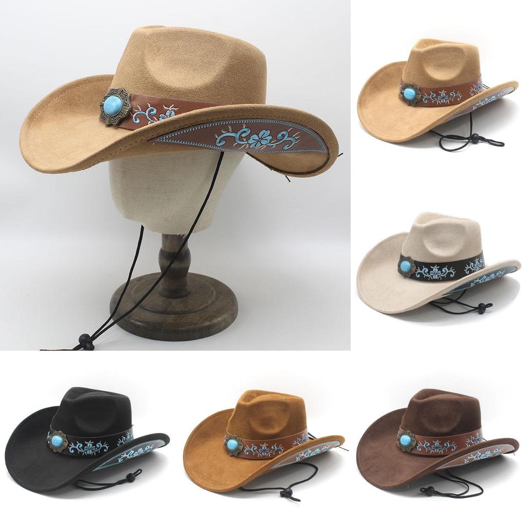 Traditional Ethnic Style Western Cowboy Hat With Sun Protection For Vacation Travel