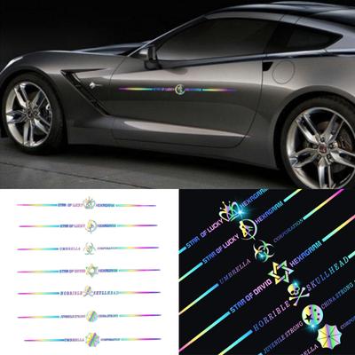 Cool Colorful Reflective Laser Car Decoration Stickers Car Door Car Logo Refit Stickers