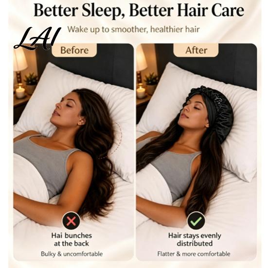 Braided Hair Cap No Heat Curling for Women Adjustable Curls Styling Accessories Satin Bonnet Double Layer Sleeping Medium Long Hair Braids,