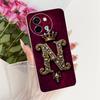 Für Vivo Y38 5G Hülle Abdeckung Transparent Luxus Krone A-Z Buchstaben 2D Flaches Muster Weiche Handyhülle Für VivoY38 5G Bumper