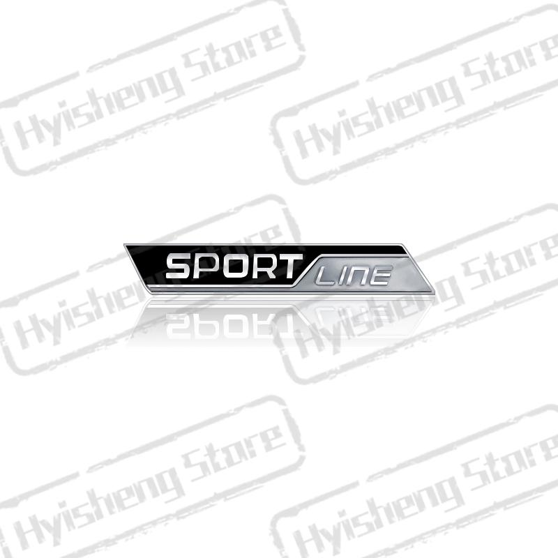 AAABV1 Metal Car Styling Sport Line Front Grille Sticker Badge Rear Trunk Body Emblem For Skoda VRS Octavia Rapid Kodiaq Karoq Superb