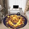1pc Lion Flame Office Round Area Rug, Under Office Chairs Bedroom Living Room Home Decor, Room Deco