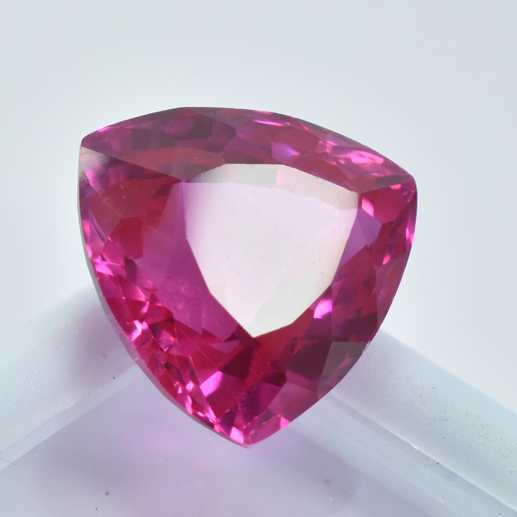 Natural Pink Ruby Loose Gemstone 17.80 ct Trillion Cut for Jewelry Making and Gem Collections