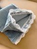 Women's Plus Size Lace-Trimmed High-Waisted Flared Jeans - Slimming, Loose, and Straight-fit for Spring