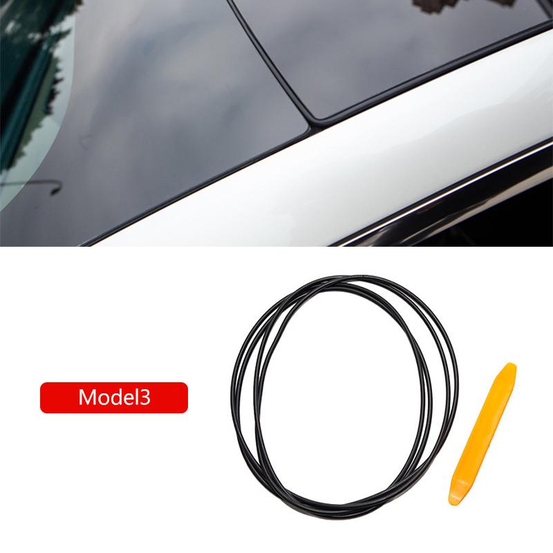 Für Tesla Model Y 3 Highland Dichtungsstreifen Gummi-Kit Dach Windabweiser Geräuschreduzierung Dichtungsaufkleber Schiebedach Sonnendach Zubehör Innenrückspiegel 6