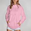 Women's Fashion Casual Long Sleeve Solid Color Hooded Sweatshirt Tops