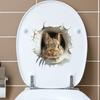 3D Peeking Bunny Toilet Stickers, Cute Breaking Wall Rabbit Waterproof Removable Self-Adhesive