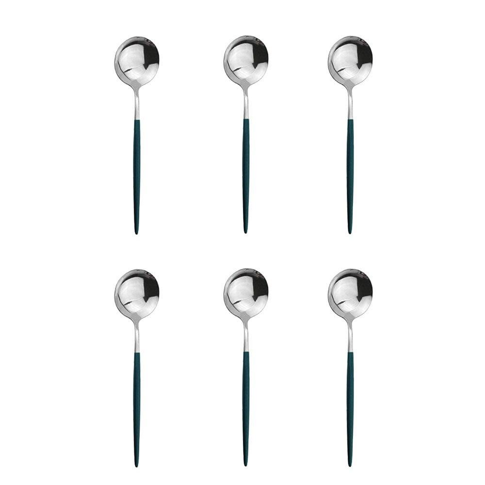 6st rostfritt stål kaffesked Dessertglass Barnskedar Polerad omrörande tesked Kökstillbehör Bestick