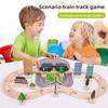 Wooden Train Track Set With 46 Pieces For Kids Educational Play And Imaginative Building