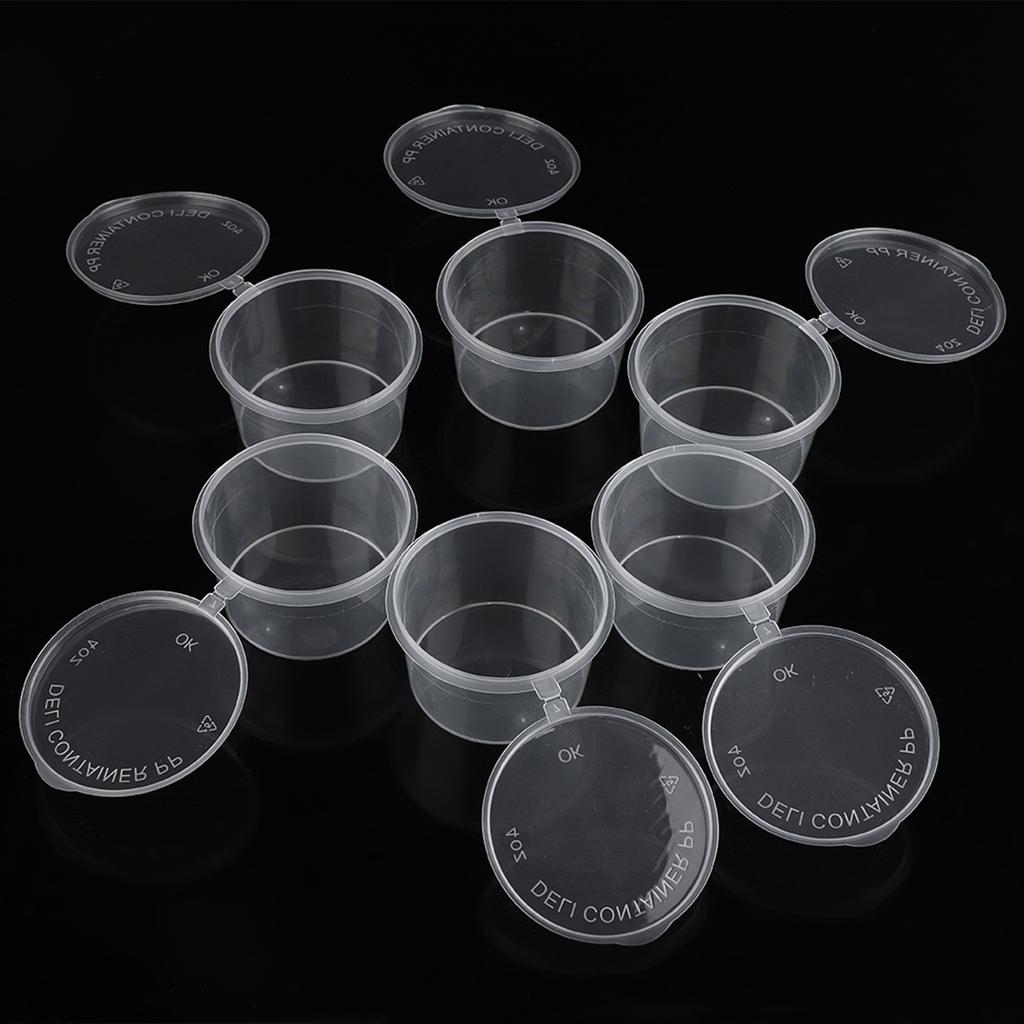 100m l4oz Genomskinliga Plastmuggar Takeaway Sås Kryddlåda Såsmugg
