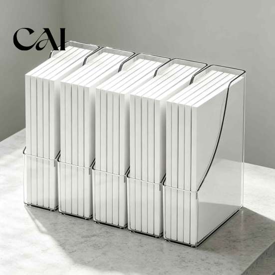 Acrylic Document File Holder Paper Organizer Letter Tray, Stackable Desk Organizer, Clear Desktop Stationery Storage Box Sorter for Documents, Files,