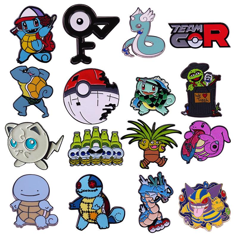 Kawaii Spirit Squirtle Enamel Pins Collect Series Metal Cartoon Brooch Backpack Hat Bag Collar Lapel Badges