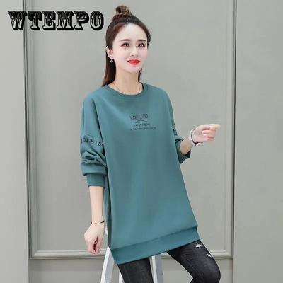 Damen Frühling und Herbst Dünner Übergröße Lockerer Mantel Lässiger Einfarbiger Bedruckter Pullover