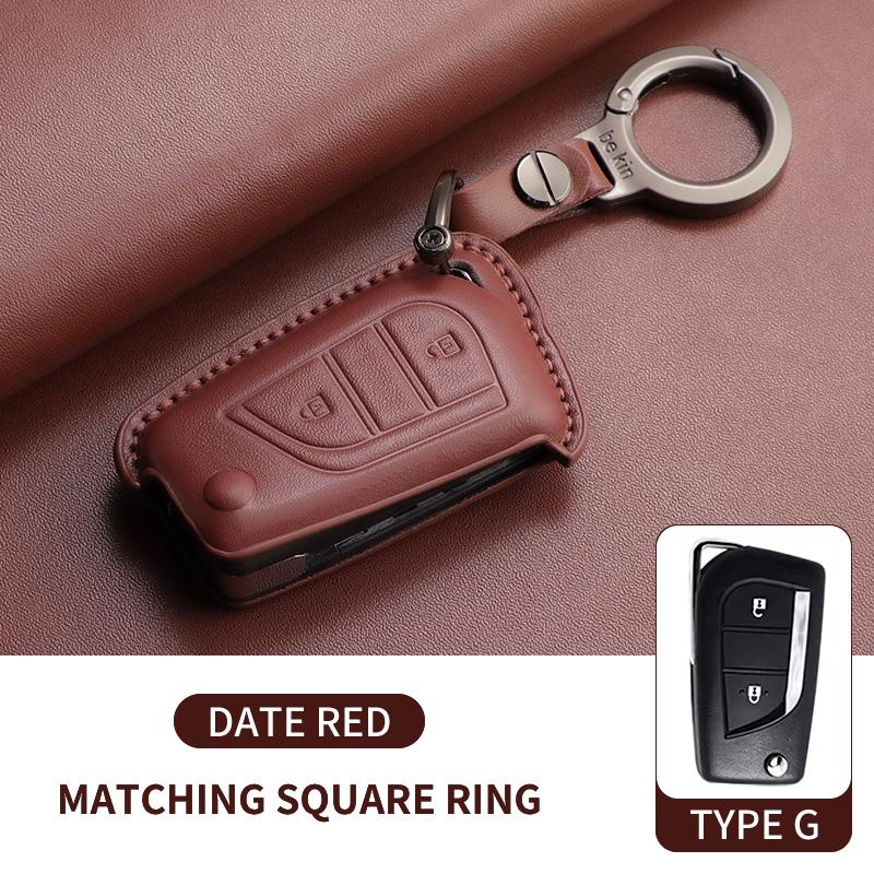 Leather Car Key Case Cover Fob For Toyota Rav4 Levin Camry Reiz Highlander Corolla Yaris Verso Avensis Aygo Car Remote Key Shell