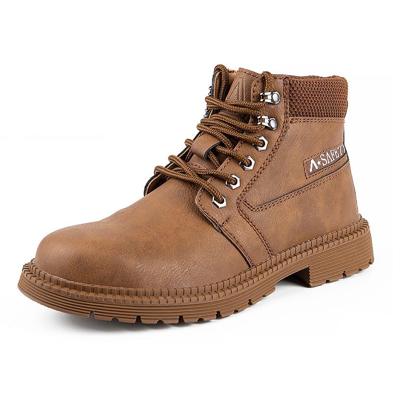 Men's High-Top Anti-Smash, Anti-Puncture, Non-Slip, Water-Repellent Work Boots for Outdoor, Wear-Resistant and Comfortable for Long-Standing.