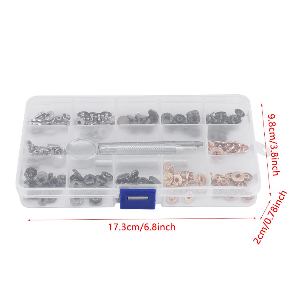 40 Sets Press Stud Snap Button Popper Fastener with Setting Tool for Clothes (655#10MM)