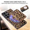 Magnetic Cards Solt Leopard Print Leather Wallet Case For Samsung S26 Ultra S25 S24 Plus S23 Comfortable Grip Protection Cover