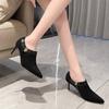 Women Boots  Winter New Fashion Shoes for Women Pointed Toed High Heels Ankle Boots Ladies Black Zip Sexy Shoes Zapatos