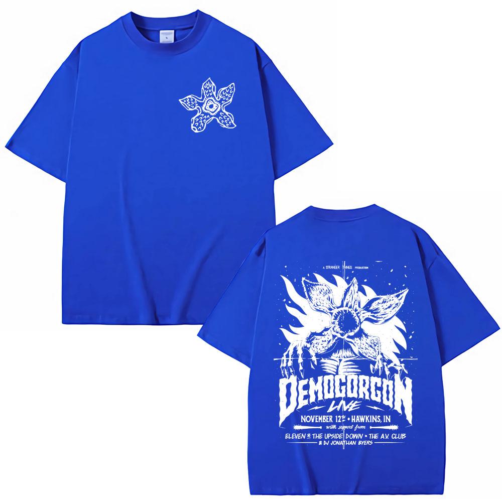 Eddie Munson The Demogorgon Hunter 100%cotton men's shirt Cannibal Flower Monster Graphic short sleeve oversized Women T-shirts