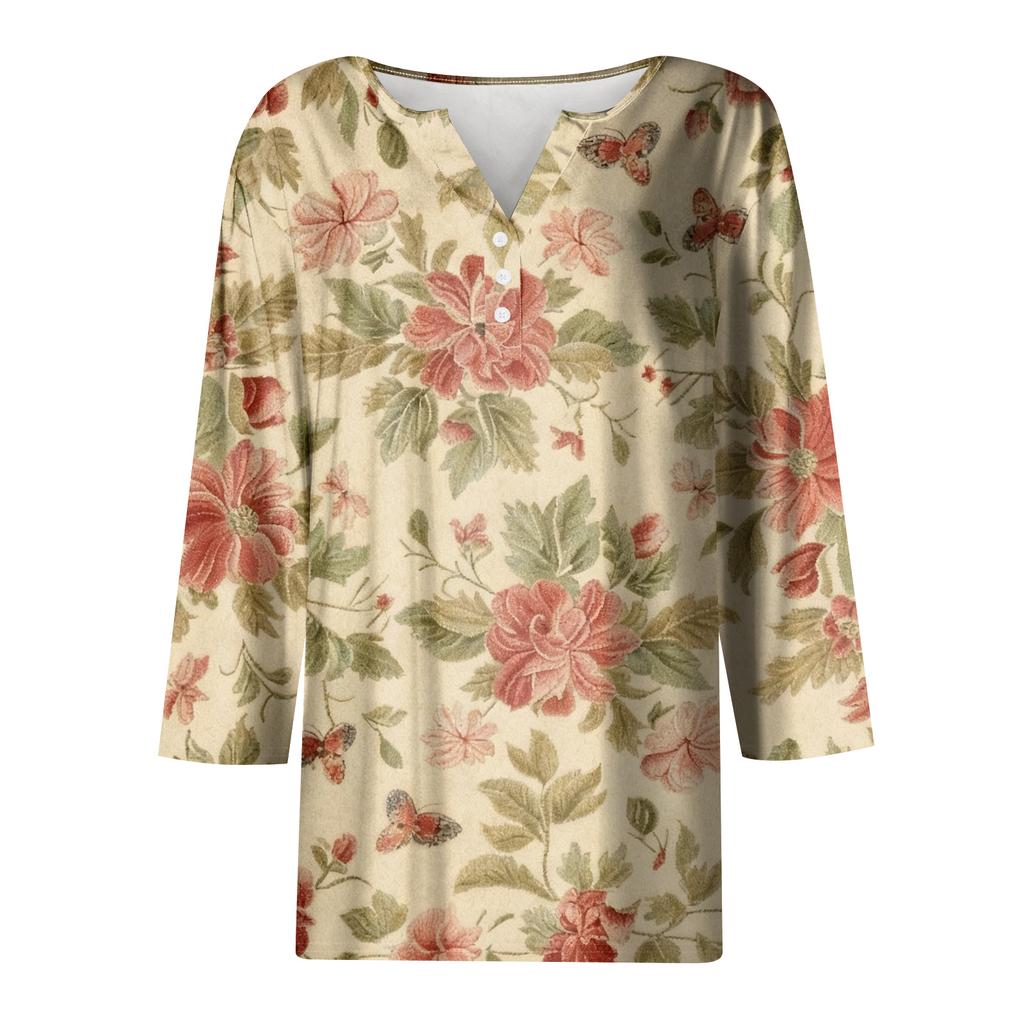 Women's 3/4 Sleeve Shirts Graphic Tees Shirts Casual Basic Tops Pullovers