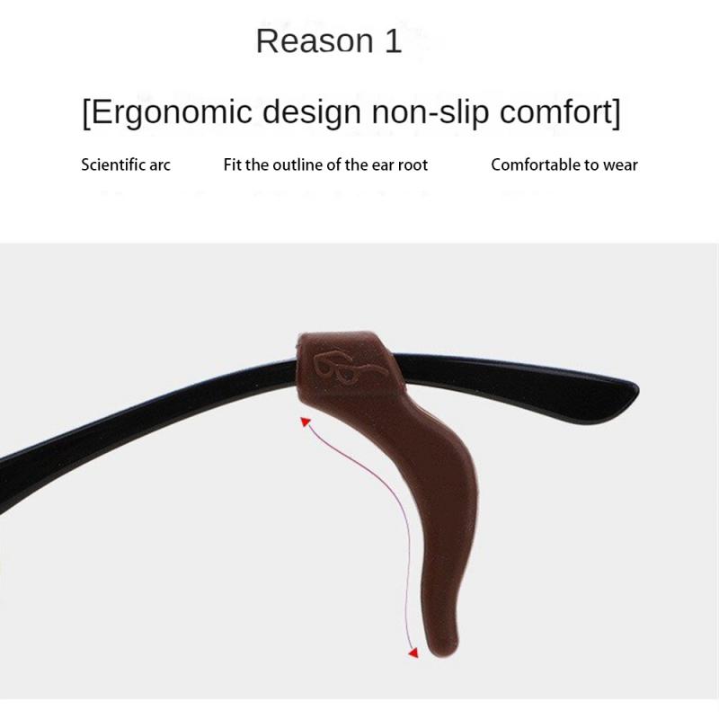 1pair Glasses Slip Resistant Sleeve Silicone Ear Hook Ear Fixing Bracket For Lens Frame Anti Drop Ear Clip Eyeware Accessories