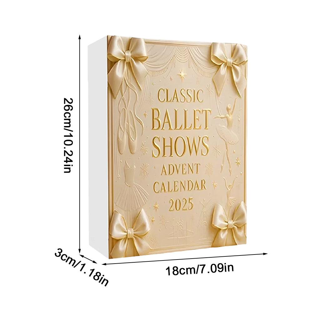 Klasická baletní představení Adventní kalendář, Elegantní balerína Vánoční odpočítávací kalendář pro milovníky baletu, tanečníky, 24 mini sběratelských ozdob tanečníků