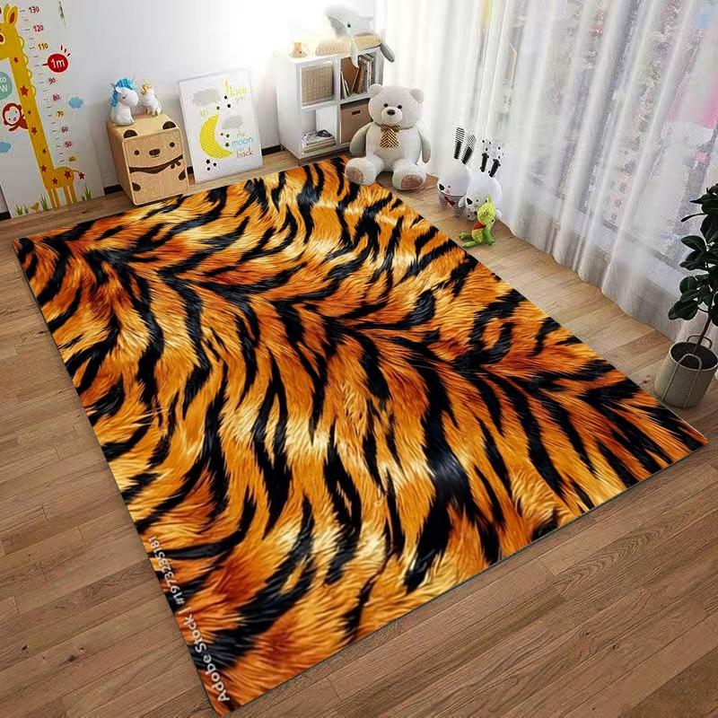 Teppich mit Tigerstreifenmuster Rutschfester Teppich geeignet für Sofas im Wohnzimmer und Schlafzimmer