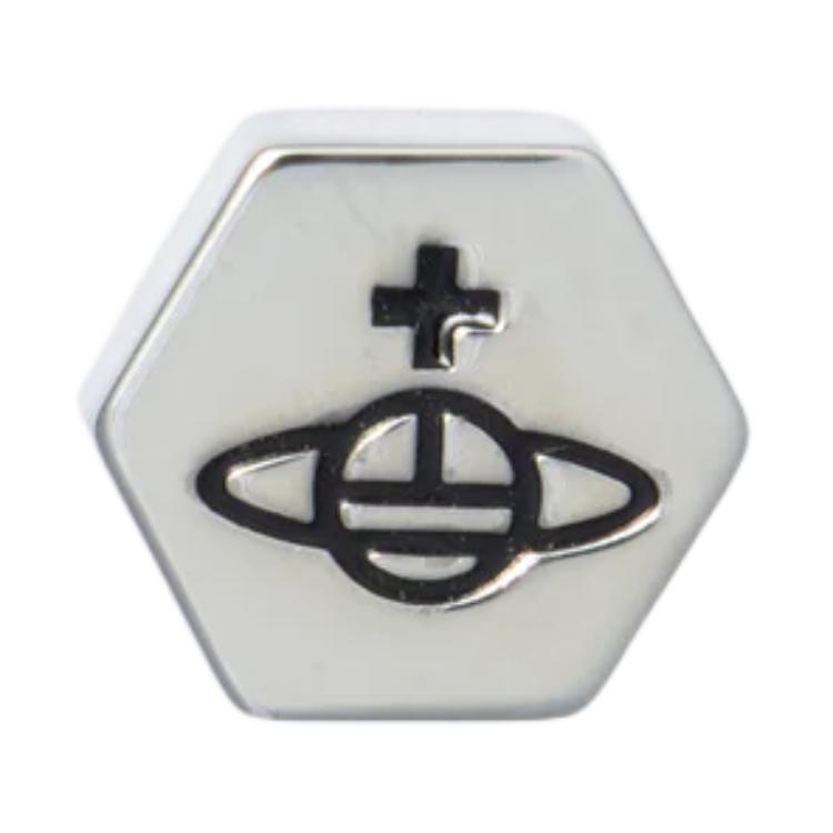 

Vivienne Westwood Single Nut Style Ear Clip Earring Men earrings Silver 2250952182-002 Basic Packaging-Dust Bag+Box