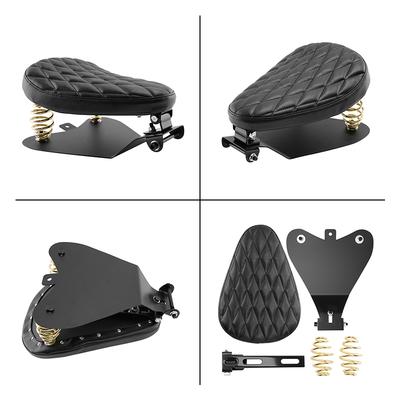 Housse de selle solo universelle pour moto Harley Custom Chopper Sportster Bobber Honda Yamaha Selle de base à support à ressort