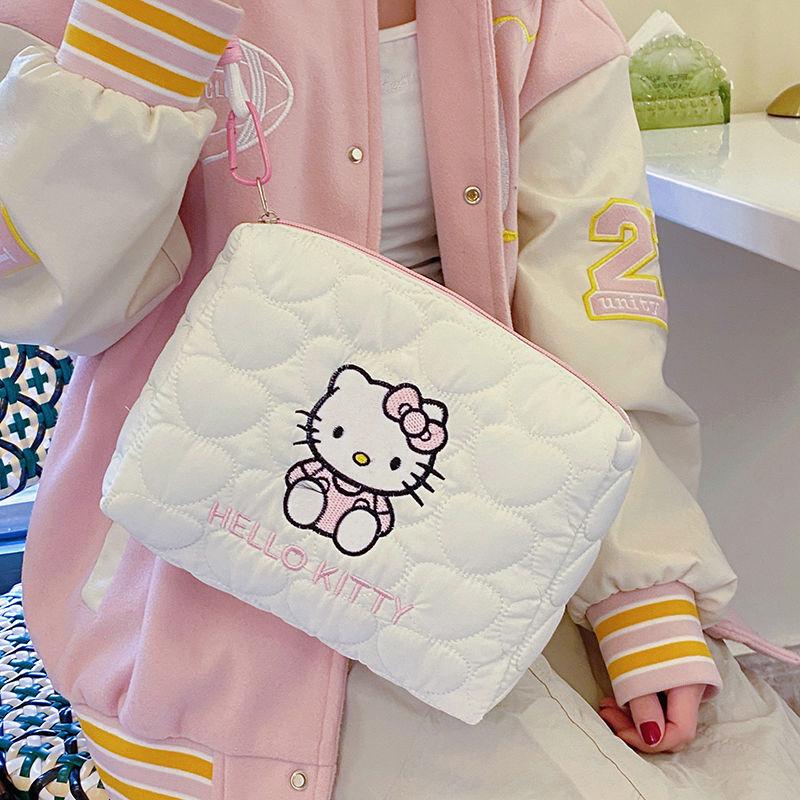 

Women s Clutch Hello Kitty Women s Cosmetic Toiletry Handbag Cartoon women s bag chand-held makeup handbag Portable Toiletry Bag