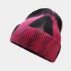 Knitted Beanie Hat Women Winter Warm Stripe Cuffed Pointed Cap Outdoor Fashion Accessory